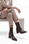Women's Thick Heeled Pointed Toe Boots Simva Brown - 2
