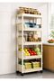 5-Tier Multipurpose Rolling Storage Rack with Wheels – Mobile Organizer for Kitchen, Bathroom, Laundry & Home