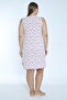 Women's Viscose Combed Cotton Fabric Zero Sleeve Lace Detailed Nightgown / Coffee - Pink 10548 - 5