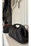 Handmade Wooden Handle Straw Raffia Handbag Clutch Bag(37X21Cm) - 3