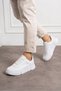 Casual Men's White Sports Shoes Lace-Up Stitching Detail Lightweight Thick High Sole Sneaker Mc06 - 3
