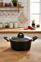 Melcor 9-Piece Granite Cookware Set with Glass Lids Black - 5