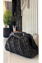 Handmade Wooden Handle Straw Raffia Handbag Clutch Bag(37X21Cm) - 2