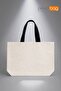 Hambez (Canvas Fabric) Bag - No War Printed 46x37 - Black Handle