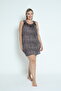 Women's Plus Size Leopard Patterned Lace Detailed Viscose Nightgown 10697 - 3