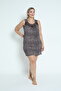 Women's Plus Size Leopard Patterned Lace Detailed Viscose Nightgown 10697 - 4