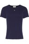 Women's Brand Logo T-Shirt in Navy Blue, Suitable for Daily Use