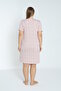Women's Plus Size Viscose Fabric Lace Detail Short Sleeve Patterned Nightgown 13639 - 7