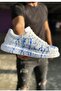 Pittura high quality alexandre sole custom printed men's sneaker blue spray