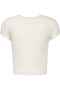 A- Woven Label 2X2 Rib Baby Tee Women's Crew Neck T-Shirt White - 3