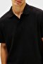 Men's Brand Logo Black Polo Collar T-Shirt Suitable for Daily Use - 2