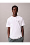 Men's Regular Fit Monogram Embroidered Cotton T-Shirt - White