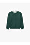 Cotton Long Sleeve Crew Neck Knit Sweater - 2