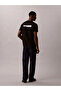 Men's Regular Cut Round Neck Cotton T-Shirt with Logo Printed on the Back, Short Sleeve, Black - 4