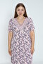 Women's Plus Size Floral Patterned Lace Collar Viscose Nightgown 13641 - 7
