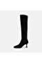 Women's Black Thin Heeled Stretch Boots - 3