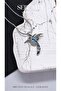 Colorful Zircon Stone Bird Figured Steel Necklace - 3