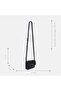 Women's Black Mini Covered Leather Messenger Bag - 7