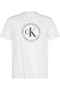 Men's Regular Fit Logo Printed Short Sleeve Cotton White T-Shirt