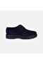 Men's Navy Blue Lace-Up Thick Soled Suede Classic Shoes - 2