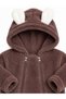 Sweet Rabbit Ears Double Zippered Welsoft Baby Jumpsuit Hooded Plush Winter Unisex Jumpsuit - 4