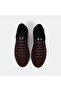 Men's Dark Brown Lace-Up Crocodile Print Suede Sneakers - 6