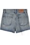 Women's Denim Jeans Blue Shorts with Brand Logo, Suitable for Daily Use - 3
