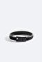 Men's Black Leather Hematite Stone Bracelet B009618 - 2