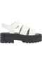 Women's Stylish Looking White Sandals with Brand Logo, Comfortable Sole, Suitable for Daily Use