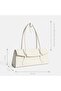 Beige Women's Leaf Detailed Patent Leather Leather Shoulder Bag - 6