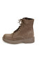 Women's Brown Zippered Suede Leather Boots - 3