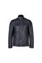 Men's Navy Blue Quilted Leather Jacket