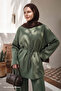 Belted Khaki Modal Suit with Piping Pants - 2