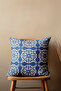 Blue Tile Patterned Set of 2 Double-Sided Decorative Throw Pillow Covers - 5