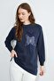 Fullamodest Butterfly Embroidered Stoned Crew Neck Tunic - 5