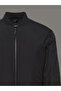 Men's Round Neck Regular Fit Double Pocket Black Coat - 2
