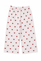 Patterned Combed Cotton Below Knee Plus Size Mother Women's Capri Red Heart Pattern - 3