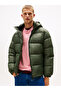 Men's Brand Logo Full Zipper Hooded Green Coat Suitable for Daily Use
