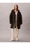 Women's Brand Logo Full Zipper Stylish Appearance Black Coat Suitable for Daily Use