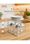 2 Pieces 3-Tier Plate Holder Metal Cabinet Organizer Countertop Bathroom Plate Cup Organization Metal Rack - 4
