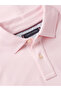 Men's Woven Polo Collar Short Sleeve Casual Pink T-Shirt - 6