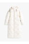 Women's Brand Logo Quilted Stitched Hooded Bbeyazz Coat Suitable for Daily Use - 5
