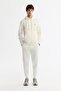 Men's Ecru Hooded Printed Elastane Regular Fit Sweatshirt A42Y1262 - 5