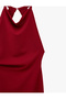 Slim Fit Crepe Scuba Halter Neck Sleeveless Backless Bodycon Long Dress - 7