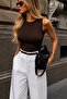 Women's Crew Neck Basic Slim Fit Lycra Sleeveless Bodysuit - 3