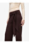 Normal Waist Modal Fabric Wide Legs with Tie Waist - 4