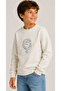 Boy's Ecru Sweatshirt with Stay True Text Pattern on the Front and Back - 3