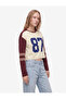Comfortable Fit Stripe Detailed Cotton Printed Crew Neck Long Sleeve T-Shirt - 2