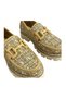 Women's Loafer Shoes / Masculine Style Tweed Fabric / Buckle Detail / Thick Sole / Embroidered Chanel Caramel Color / D25Ya-3770Z - 6