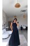 Navy Blue Modal Backless Maxi Dress - 4